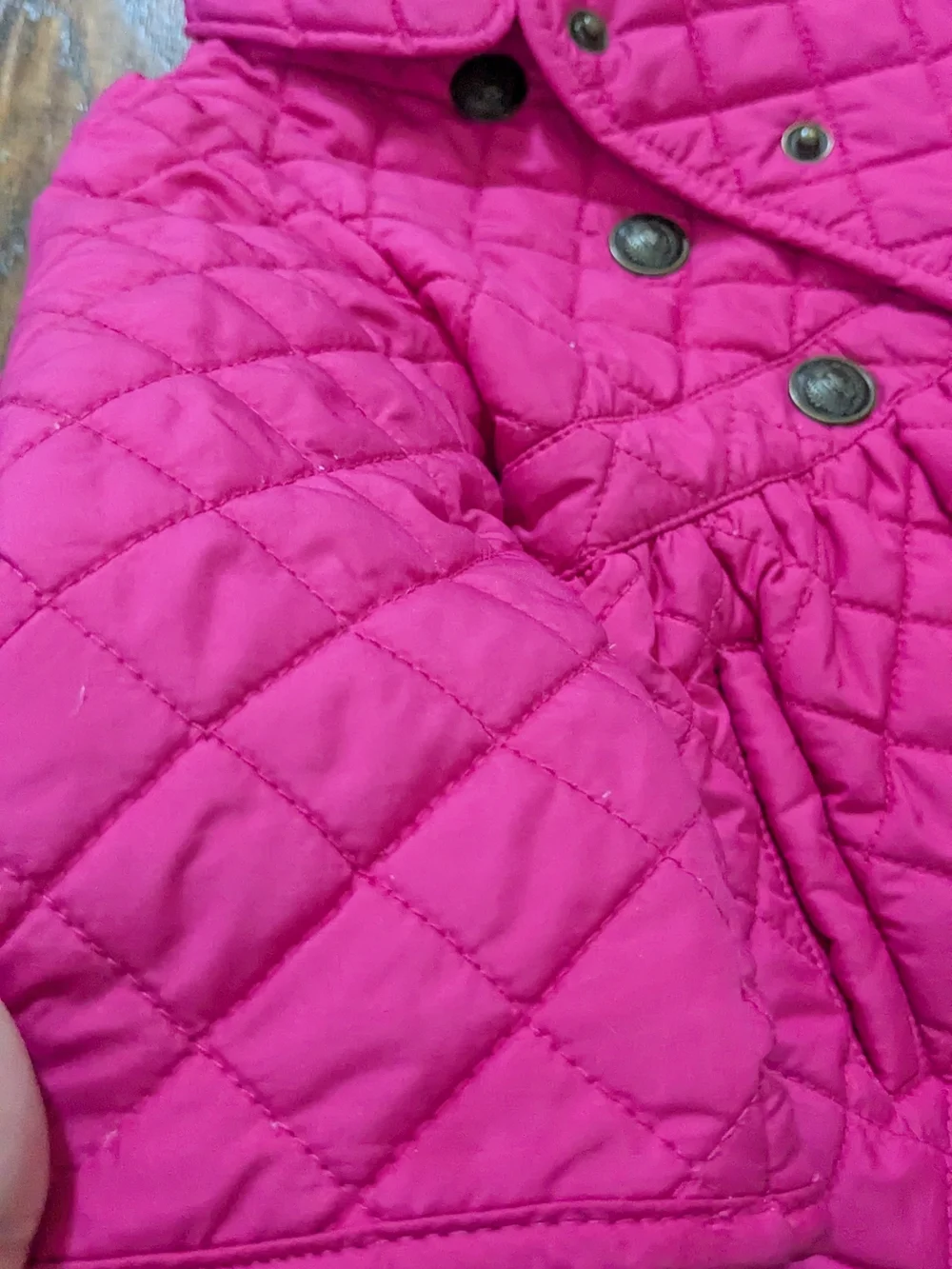 Ralph Lauren Girls Quilted Double-Breasted Pink Peacoat